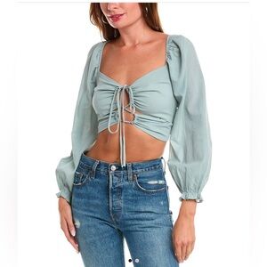 NWOT- ASTR THE LABEL- Fremont top in dusty blue, size med